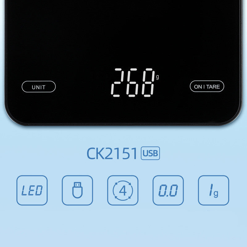 Elektronische Küchenwaage für Lebensmittel und Backen