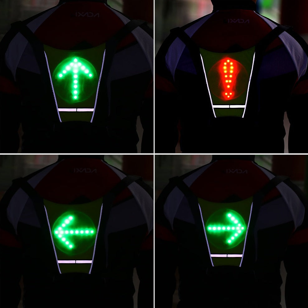 USB wiederaufladbare reflektierende LED-Weste Rucksack