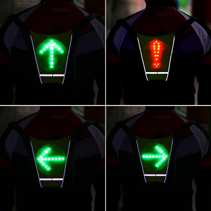 USB wiederaufladbare reflektierende LED-Weste Rucksack