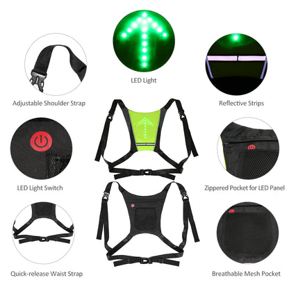USB wiederaufladbare reflektierende LED-Weste Rucksack